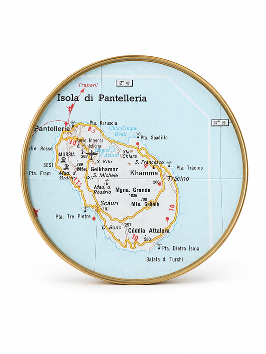 Shelfie Ø8 cm – Mappa dell'Isola di Pantelleria | 1982 | Atlante Stradale De Agostini