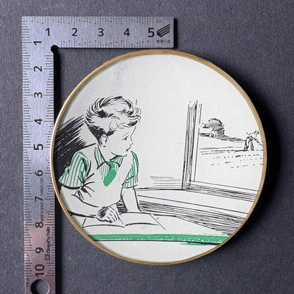 Mini shelfie: Child looking at the countryside 