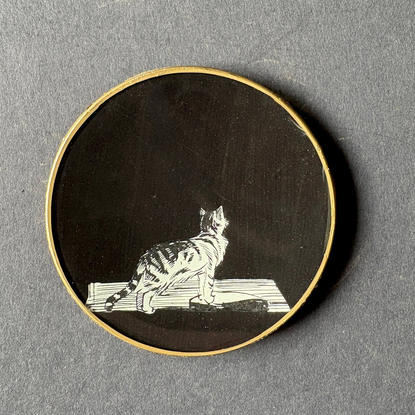 Mini Shelfie: Black and White Cat 