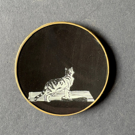 Mini Shelfie: Black and White Cat 