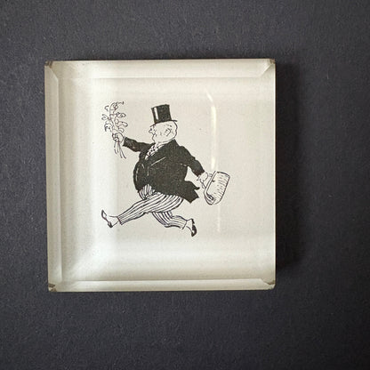 PostaFerma “Gentiluomo” – Fermacarte in vetro con ritaglio originale Blam (1960)