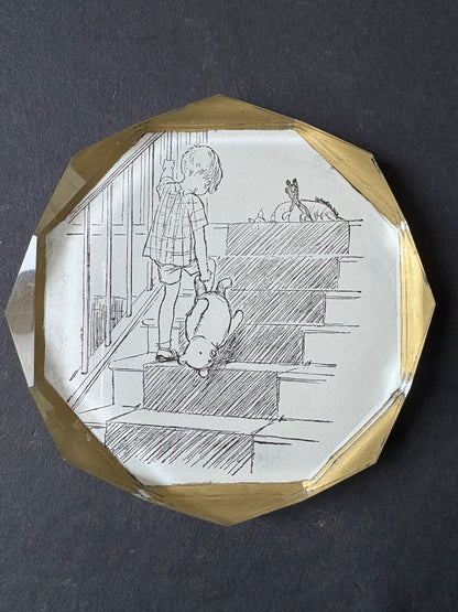 PostaFerma: Christopher Robin climbs the stairs with Winnie the Pooh