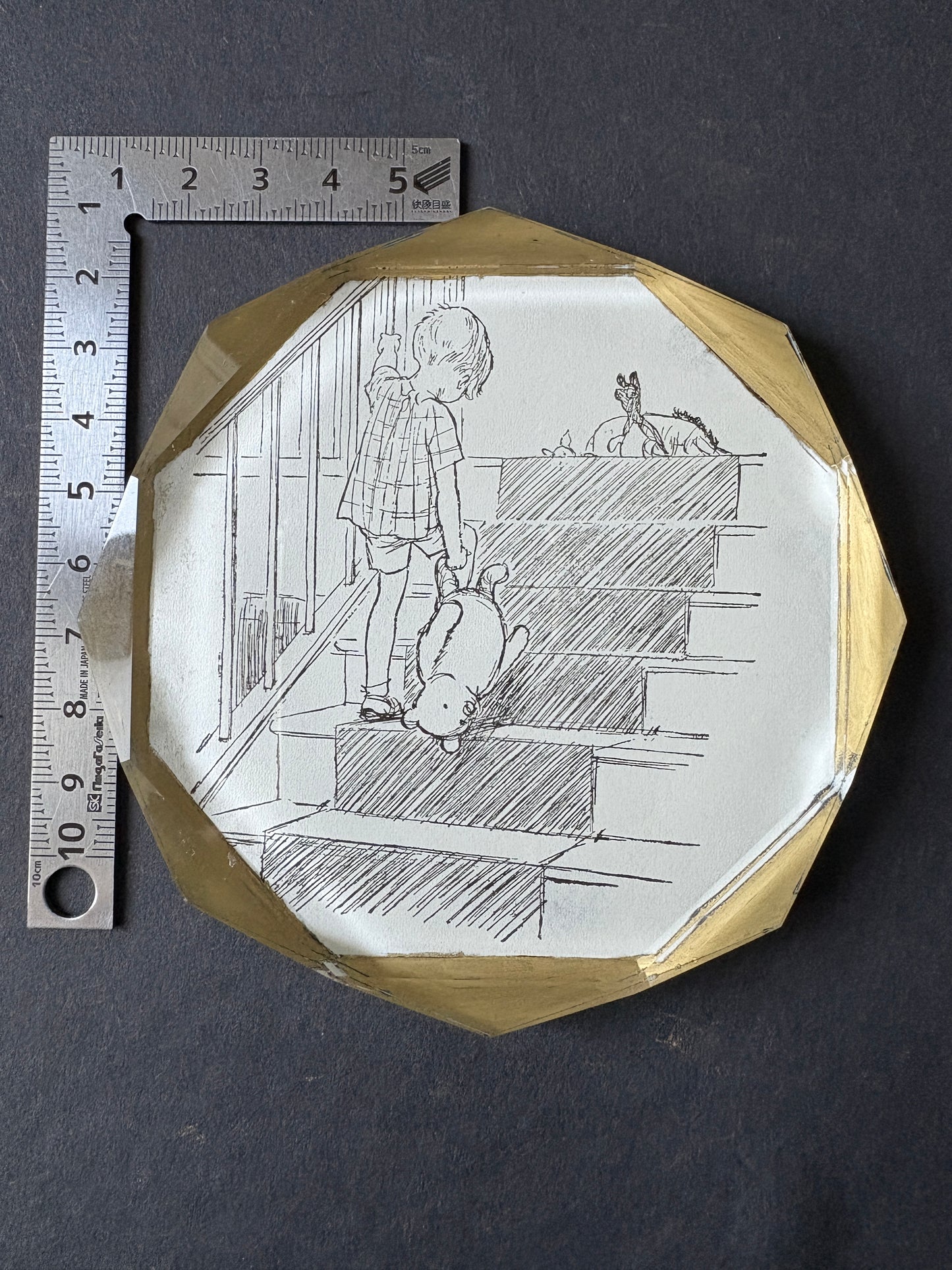 PostaFerma: Christopher Robin climbs the stairs with Winnie the Pooh