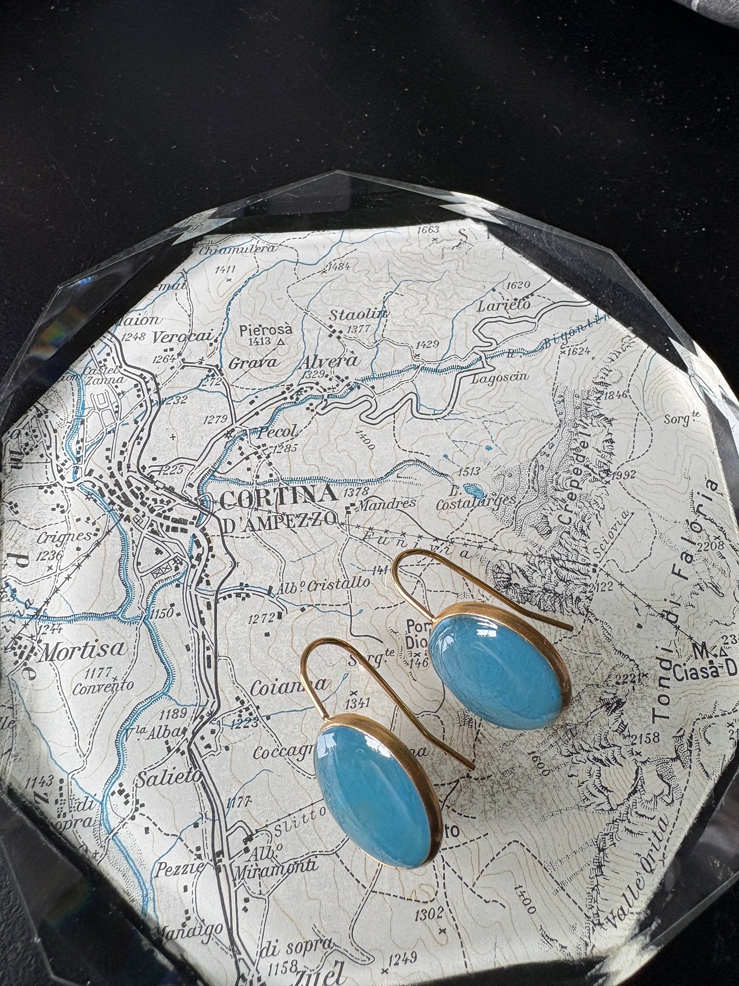 PostaFerma in vetro con mappa originale 1954 – Cortina d’Ampezzo