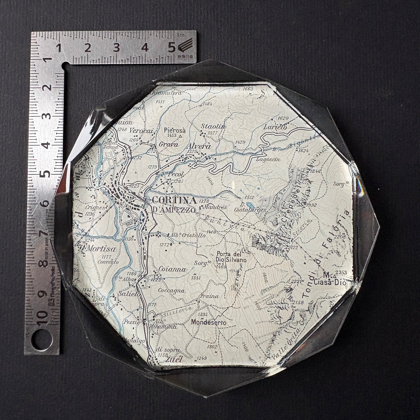 PostaFerma in vetro con mappa originale 1954 – Cortina d’Ampezzo