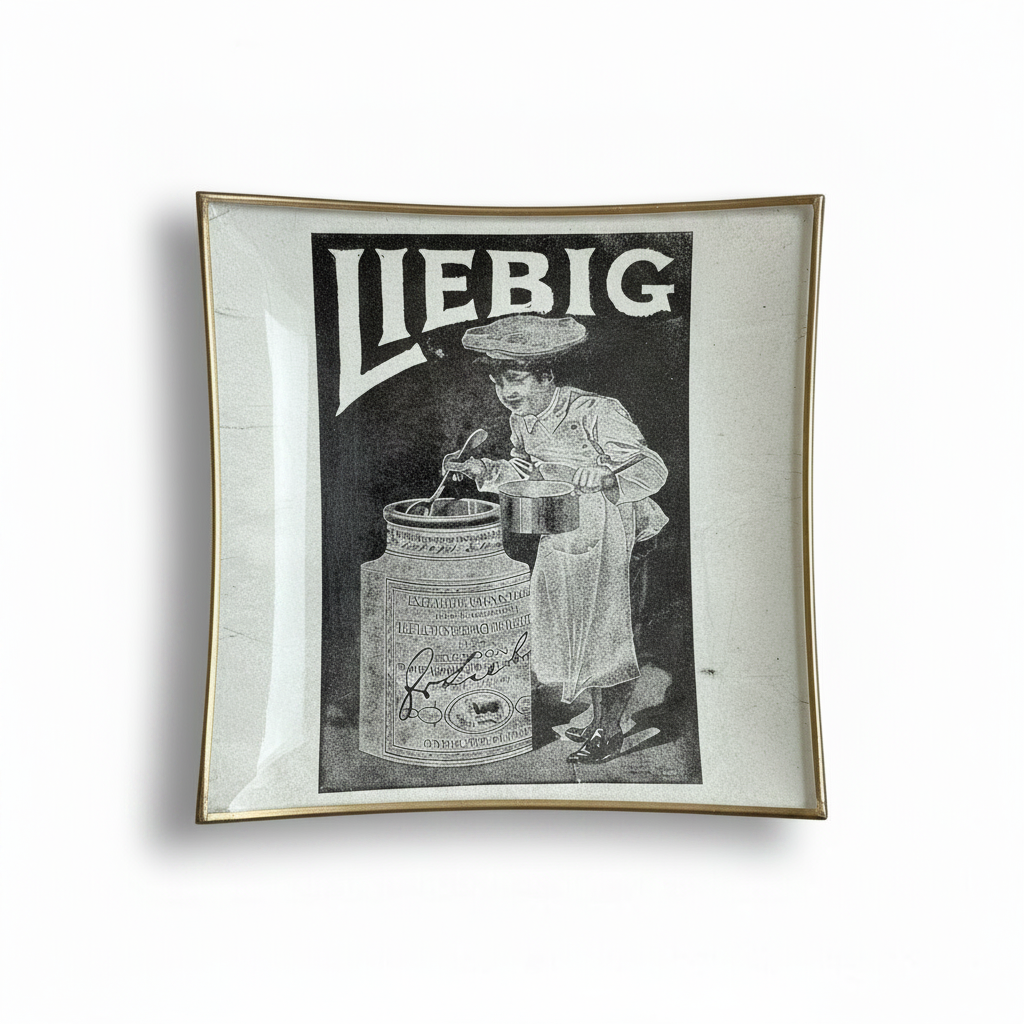 Shelfie PerInciso realizzato con una pubblicità originale del 1907 raffigurante una donna intenta a preparare un prodotto Liebig.